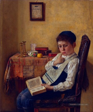 Un garçon Yeshiva Isidore Kaufmann juif hongrois Peinture à l'huile